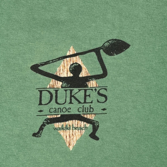 Vintage Dukes Canoe Club Shirt Adult EXTRA LARGE Green Waikiki Paddle Ocean Y2K - Picture 3 of 8